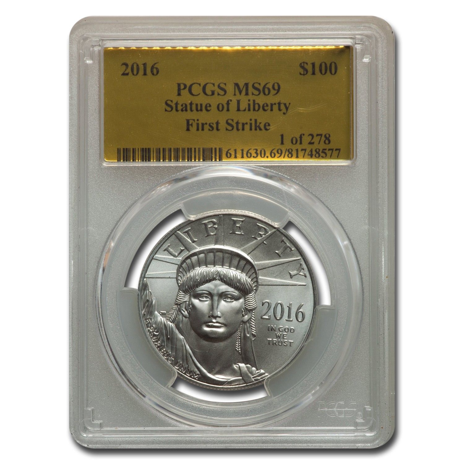 2016年 1オンス アメリカン プラチナ イーグル MS-69 PCGS (FS