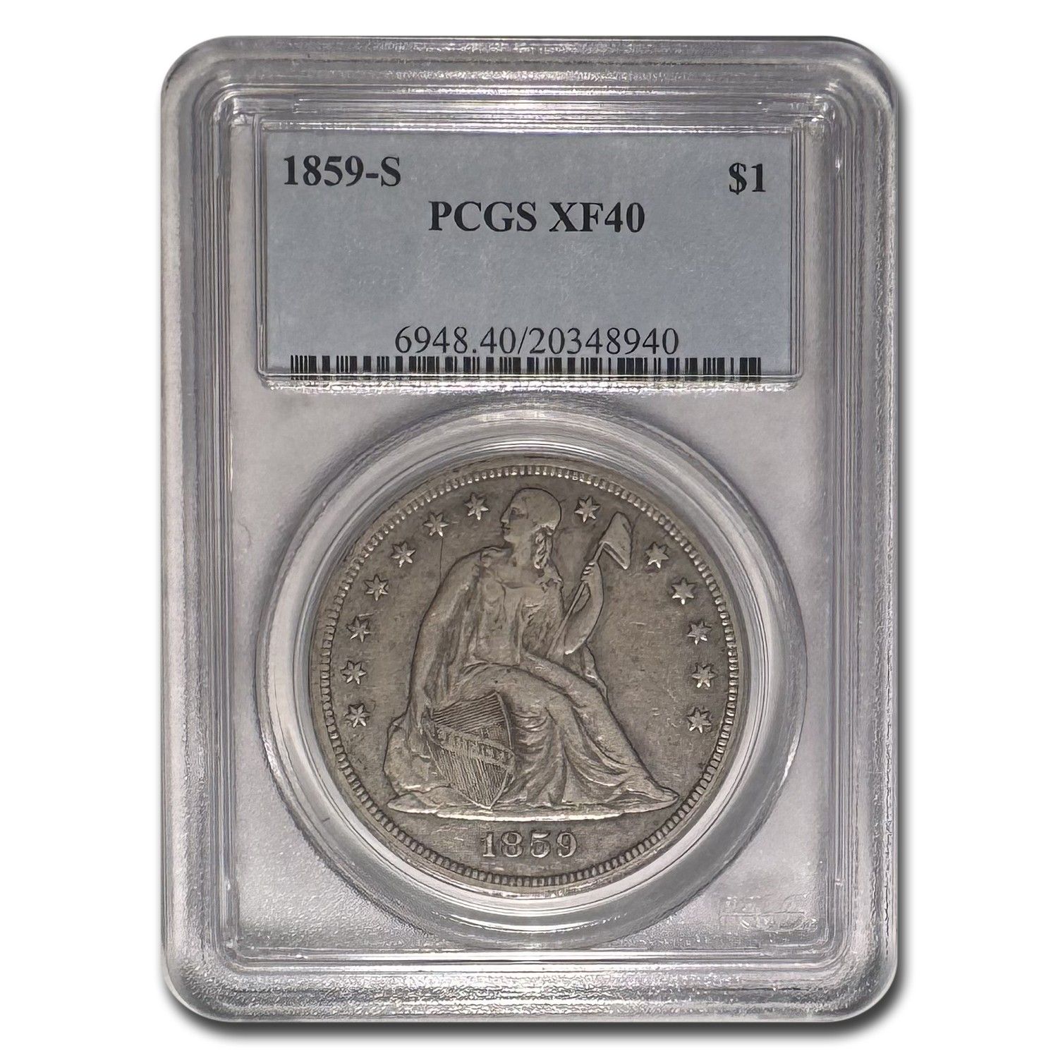 1859-S リバティ・シーティング・ドル XF-40 PCGS - メルカリ