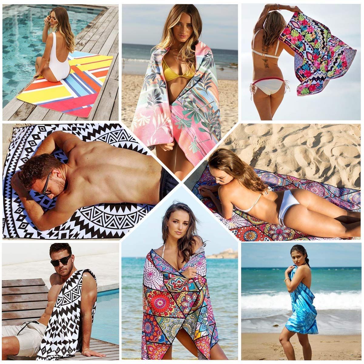 Blue Giraffe】ビーチタオル スーパーソフト スイムタオル マイクロ