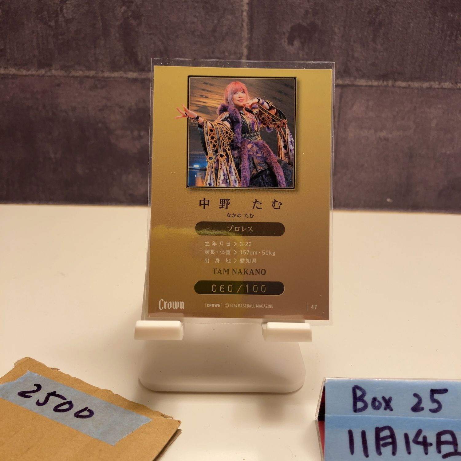 2024 BBM 中野たむ 060/100 女子プロレス Crown カード - メルカリ