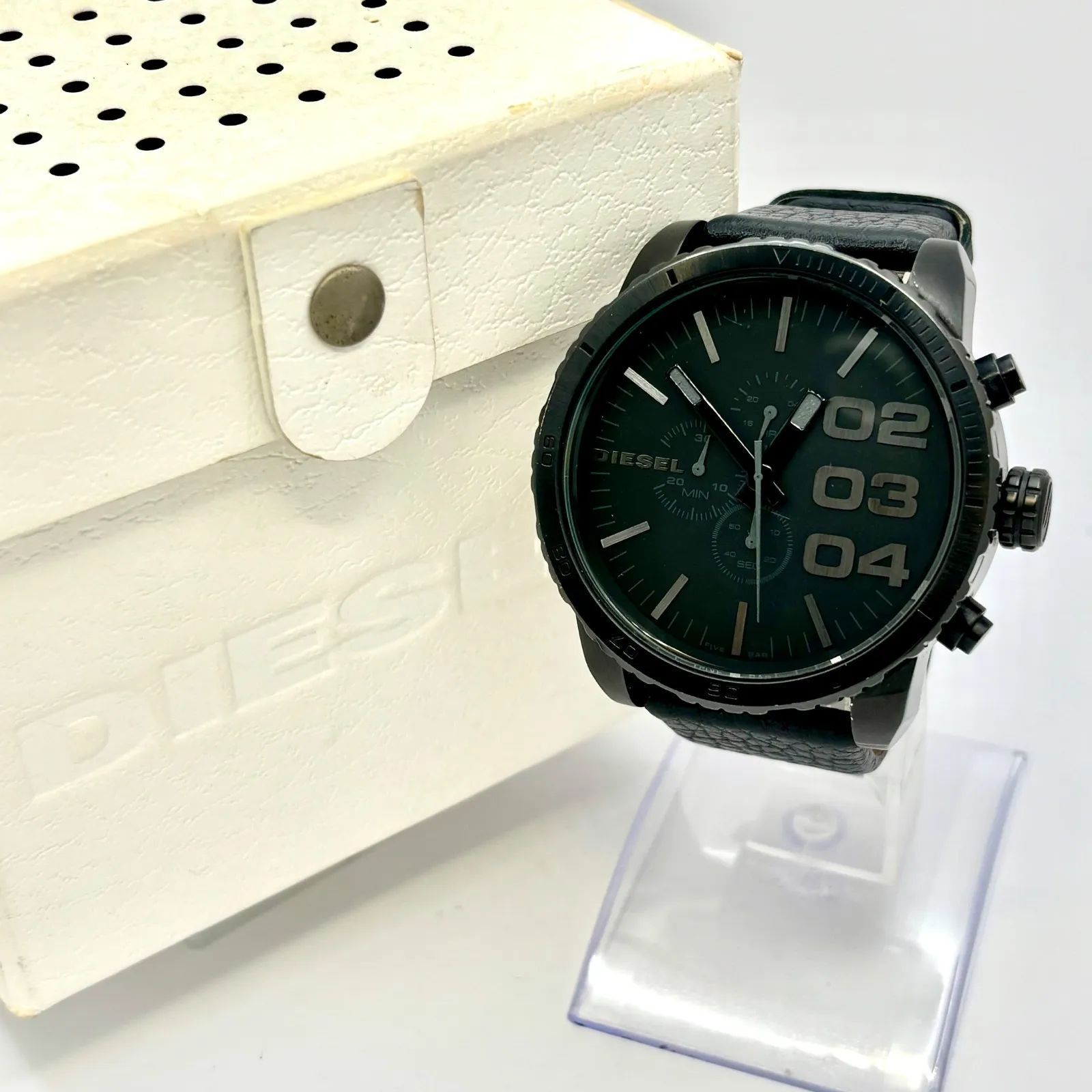 箱付/新品電池】DIESEL ディーゼル メンズ 腕時計 オールブラック DZ 
