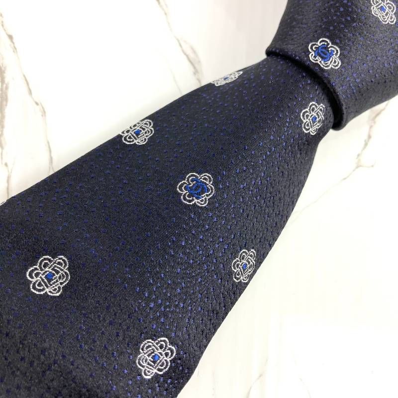 未使用品 CHANEL シャネル ネクタイ ココマーク ロゴ カメリア