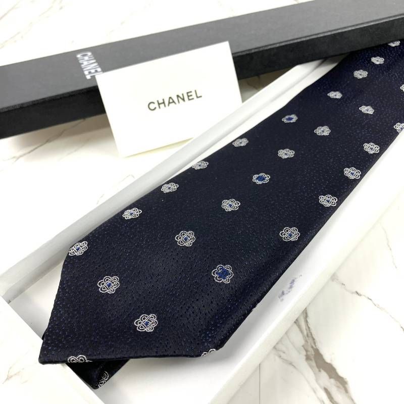 未使用品 CHANEL シャネル ネクタイ ココマーク ロゴ カメリア