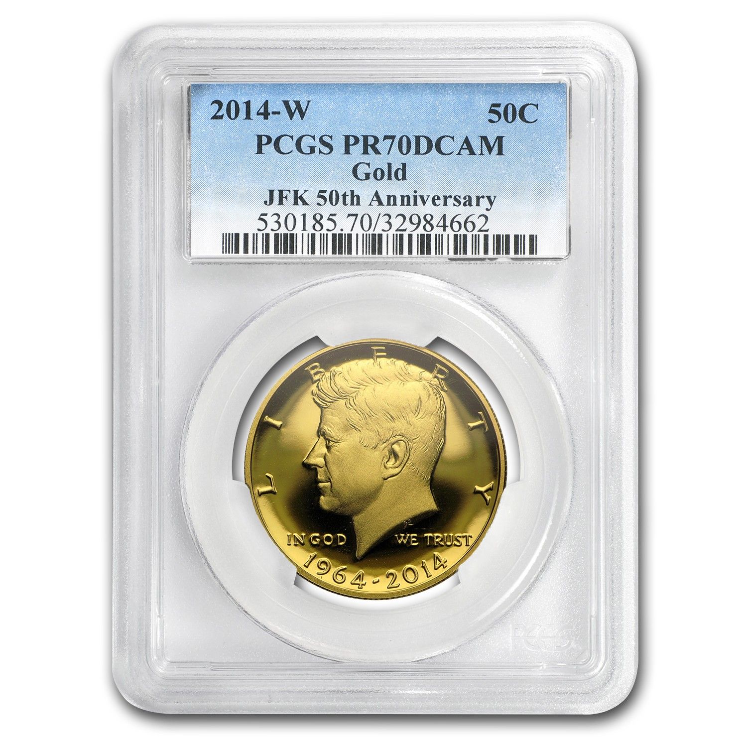 2014-W 3/4オンス ケネディ金貨 1/2ドル PR-70 PCGS - メルカリ