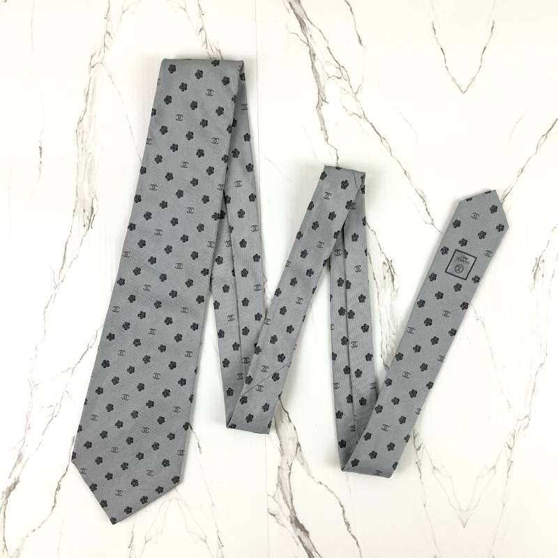 美品 CHANEL シャネル ネクタイ ココマーク ロゴ カメリア フラワー 花