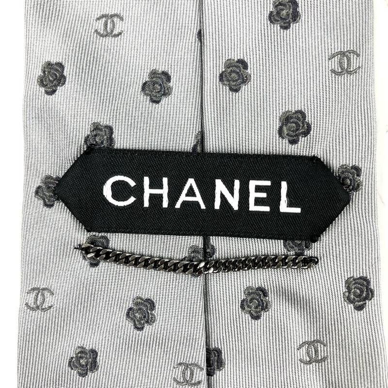 美品 CHANEL シャネル ネクタイ ココマーク ロゴ カメリア フラワー 花
