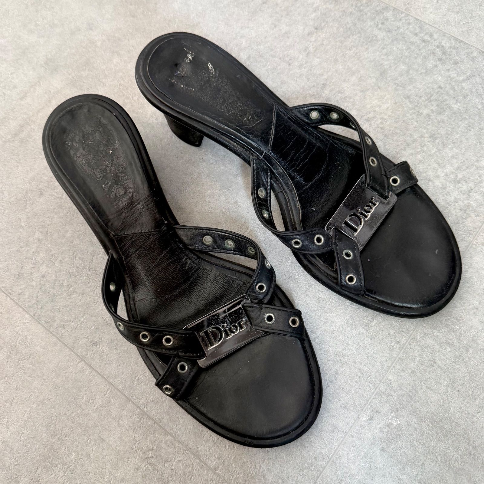 希少 Christian Dior クリスチャンディオール レザー プレート