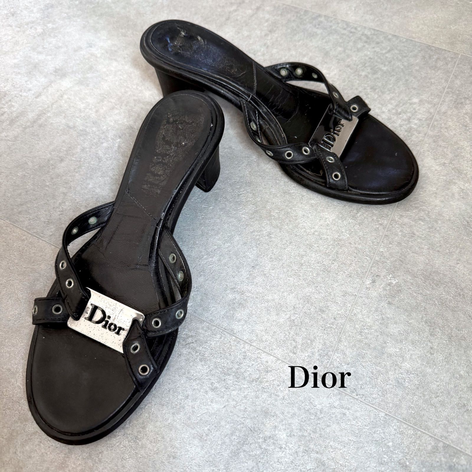 希少 Christian Dior クリスチャンディオール レザー プレート