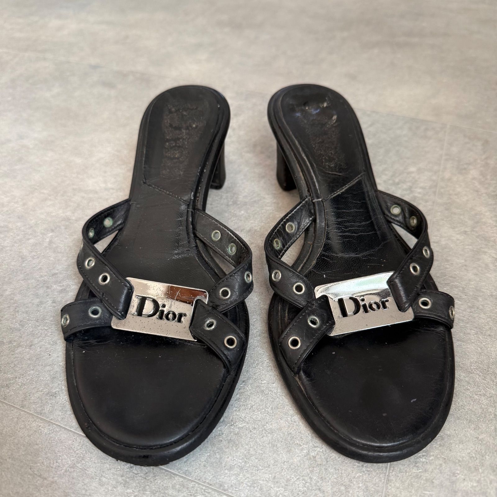 希少 Christian Dior クリスチャンディオール レザー プレート