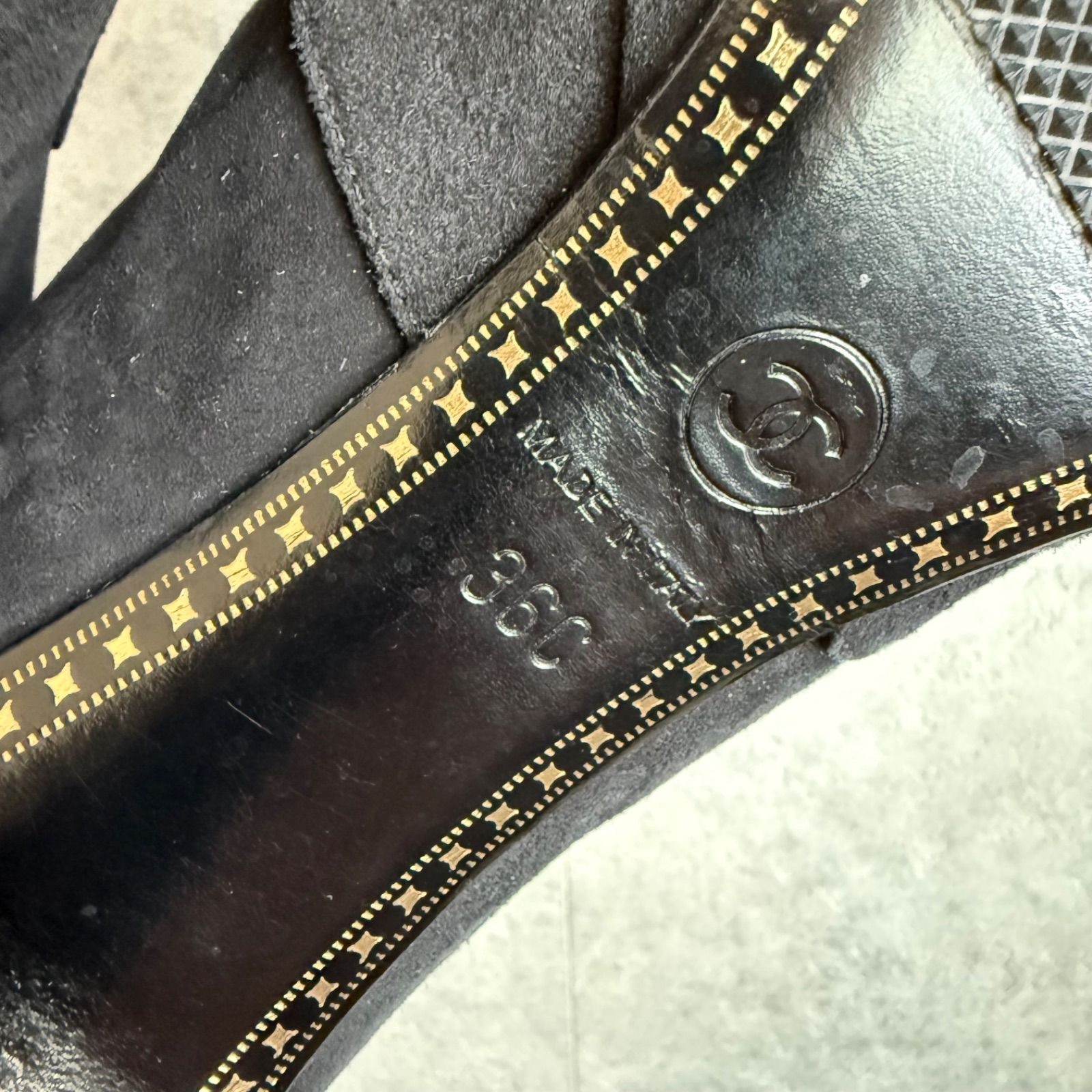 CHANEL シャネル ココマーク スエード パテントレザー ショートブーツ