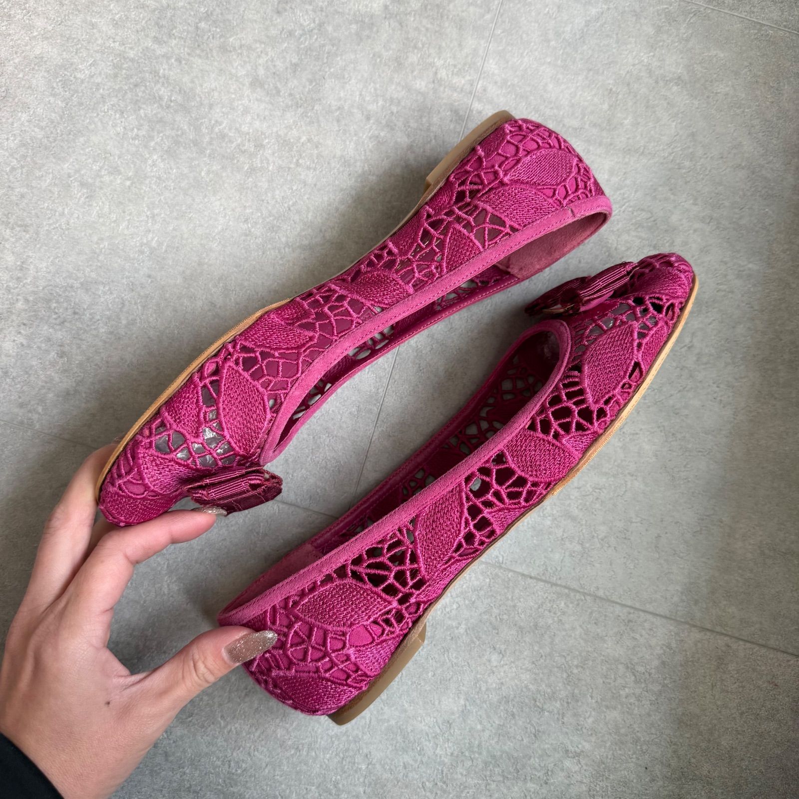 Salvatore Ferragamo ヴァラ バレエシューズ 赤 8D