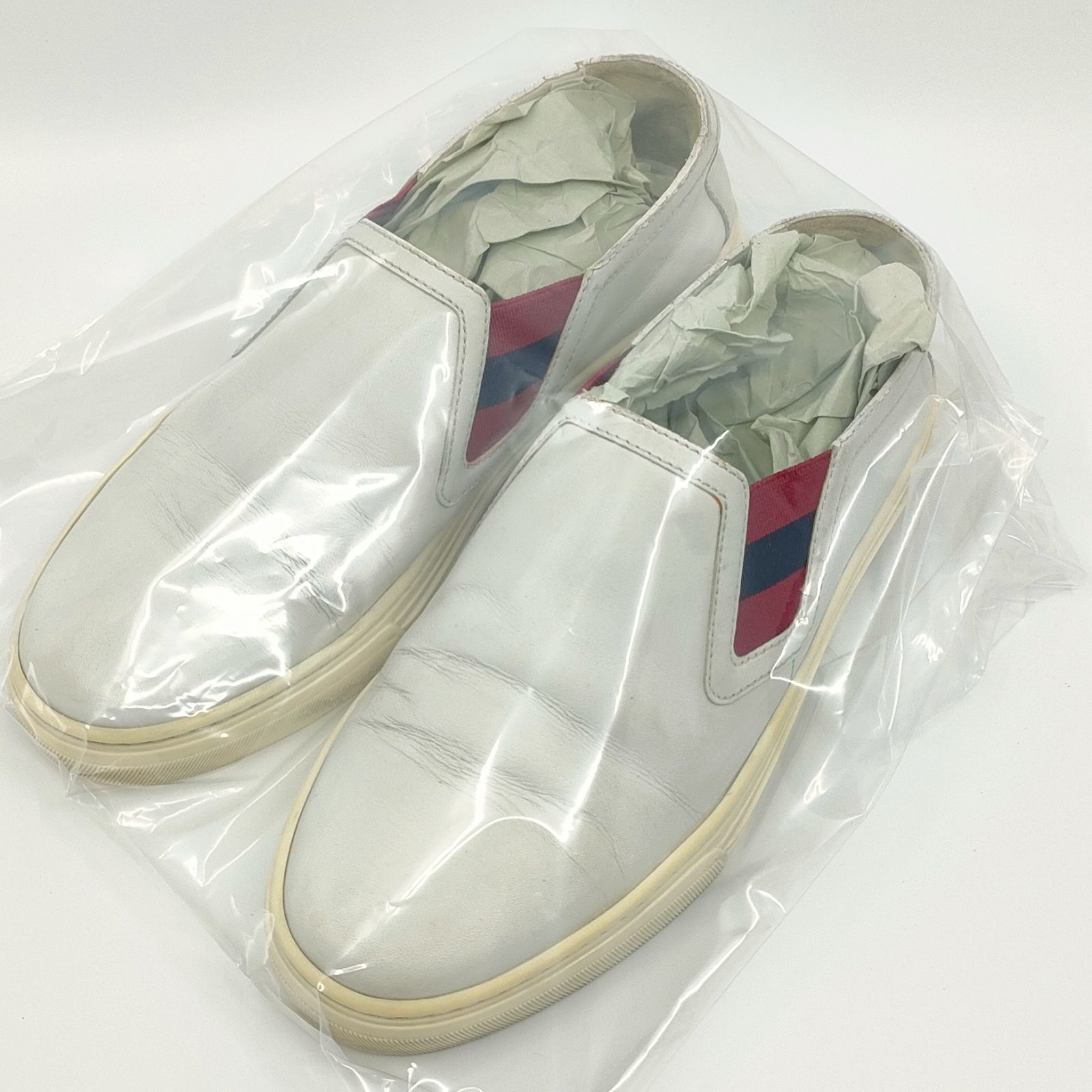 GUCCI 表記サイズ36 約23.0cm シェリーライン レザー スリッポン 靴 