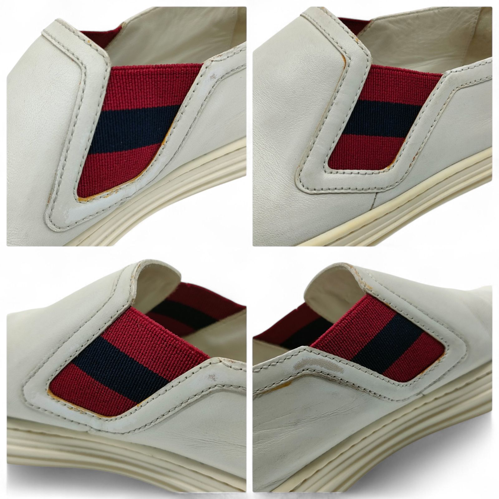 GUCCI 表記サイズ36 約23.0cm シェリーライン レザー スリッポン 靴 
