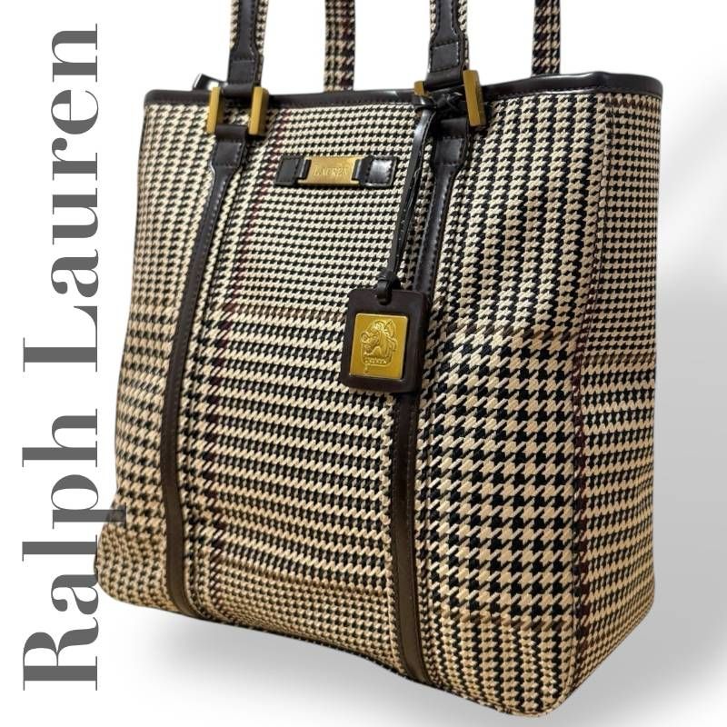 美品☆RALPHLAUREN ラルフローレン☆トートバッグ 肩掛け ブラウン