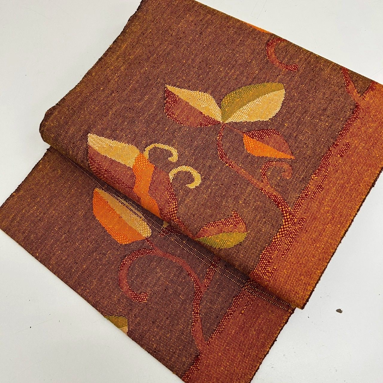 名古屋帯 正絹 花唐草 紬 八寸 MA-117 - メルカリ