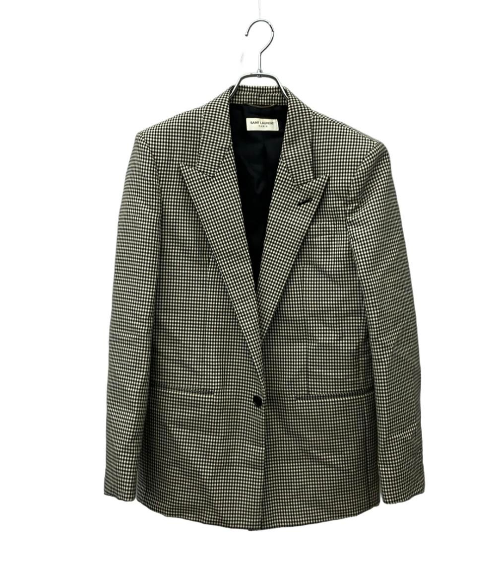 サンローラン テーラードジャケット TAILORED JACKET 千鳥格子柄 1B
