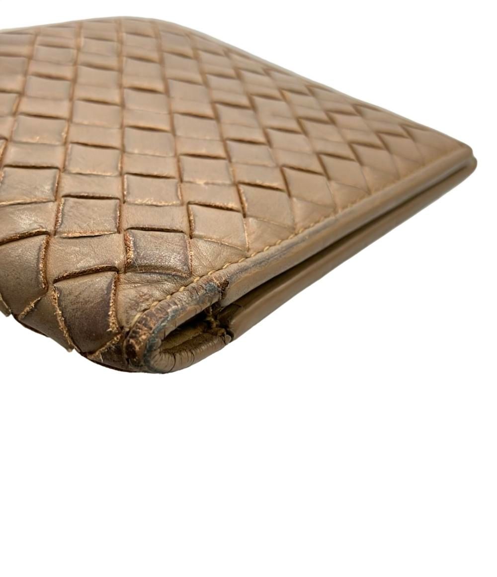 ボッテガ・ヴェネタ 二つ折り財布 レザー イントレチャート レディース