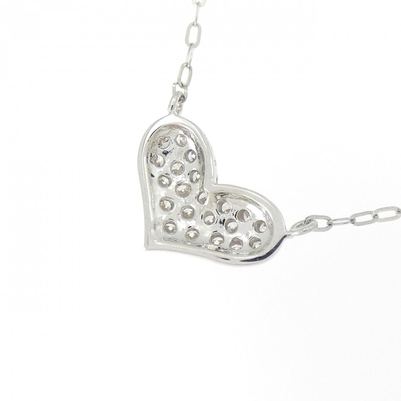 PT900/PT850 ハート パヴェ ダイヤモンド ネックレス 0.20CT - メルカリ