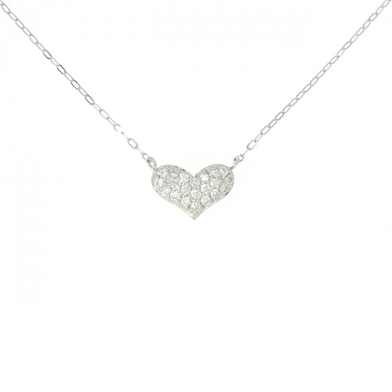 PT900/PT850 ハート パヴェ ダイヤモンド ネックレス 0.20CT - メルカリ