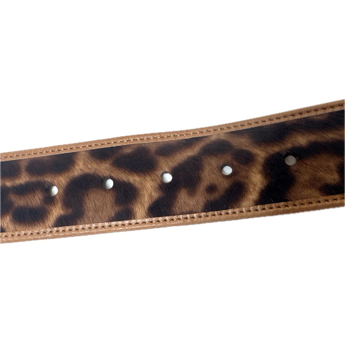 DOLCE&GABBANA ハラコ レオパード ベルト D&G ヒョウ柄 ガッバーナ