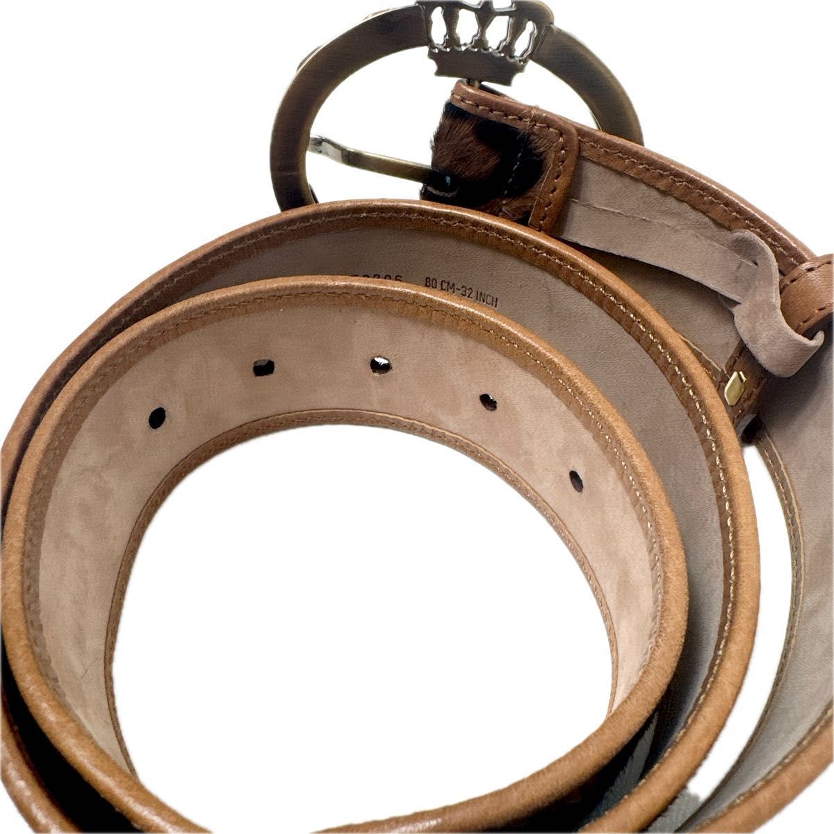 DOLCE&GABBANA ハラコ レオパード ベルト D&G ヒョウ柄 ガッバーナ