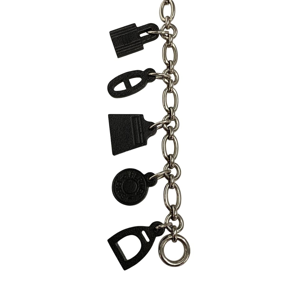 HERMES(エルメス) キーホルダー(チャーム) アミュレット5 シルバー×黒