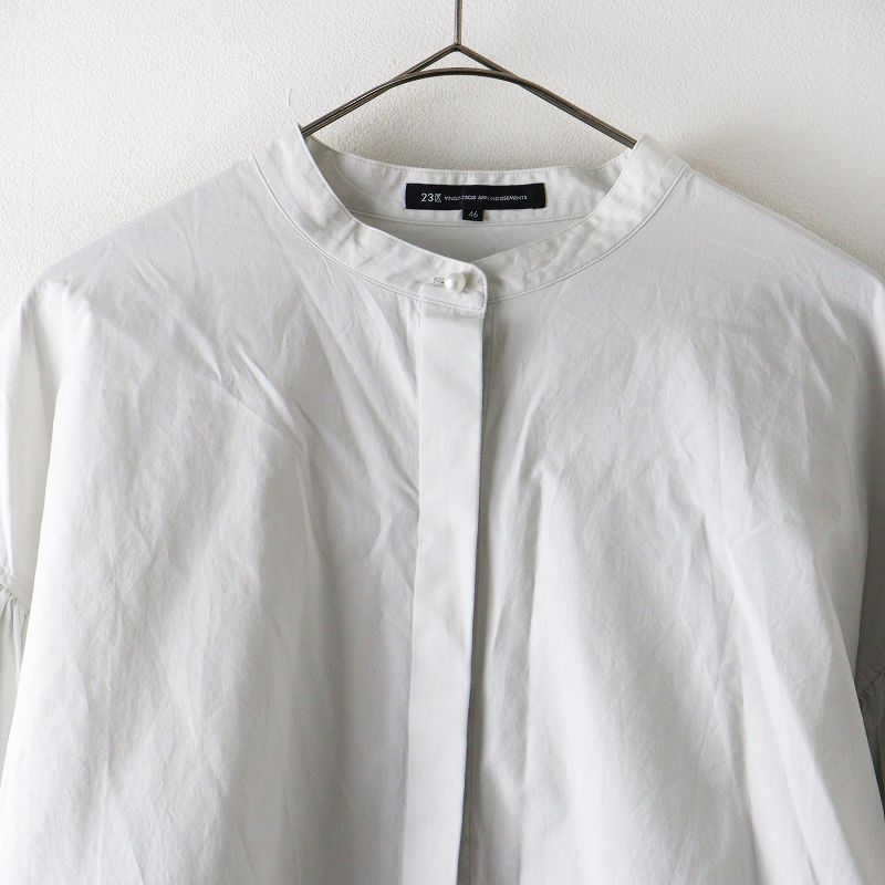 タグ付 23区 洗える CANCLINI ボリュームスリーブ シャツ 大きい 大きいサイズ オンワード 2023AW 23区 【洗える】CANCLINI ボリューム