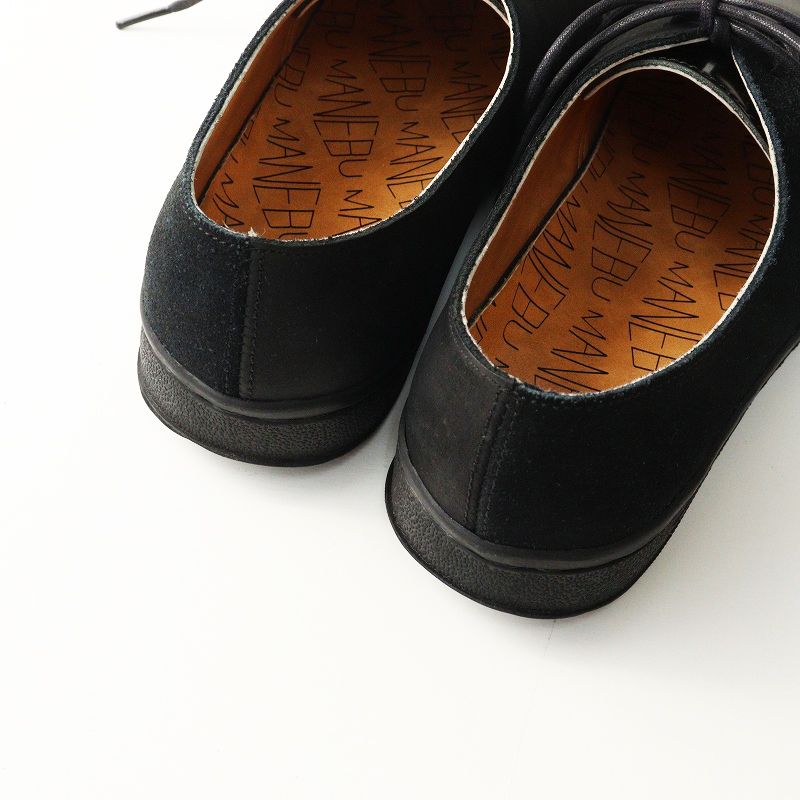 MANEBU FOURTHIRTY ブラック モカシンシューズ レザー 美品 マネブ MANEBU レザー切替 レースアップシューズ 23cm ブラック