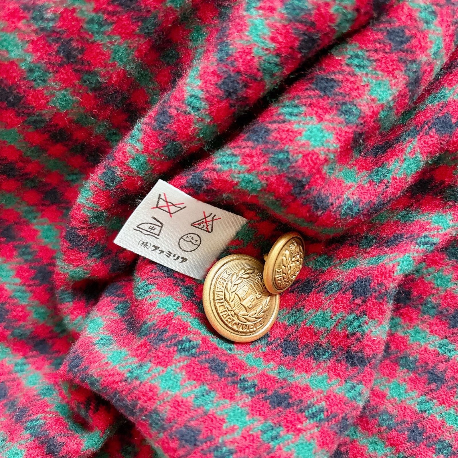 ファミリア 希少 familiar ネイビー コート 金ボタン レア レトロ 希少