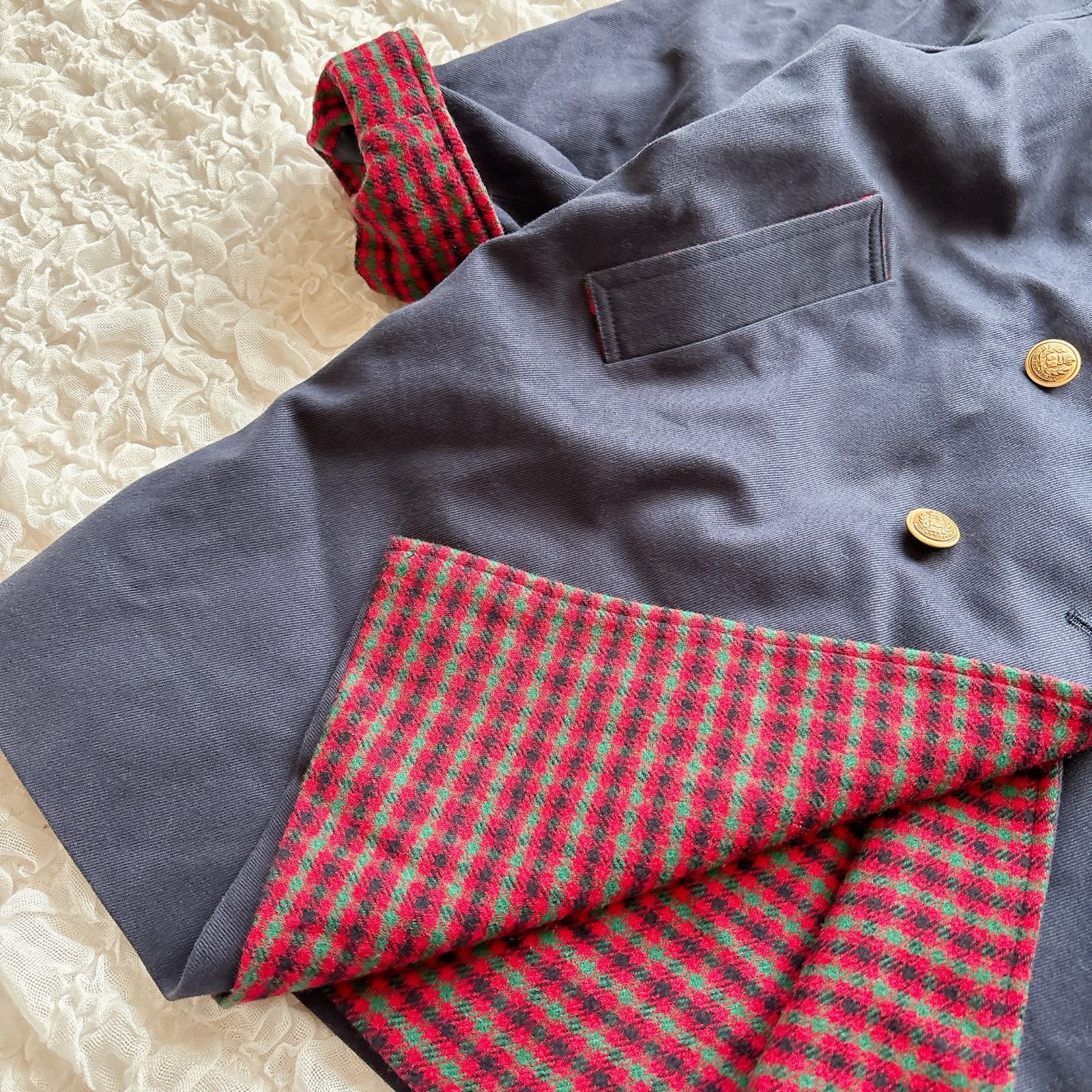 ファミリア 希少 familiar ネイビー コート 金ボタン レア レトロ 希少