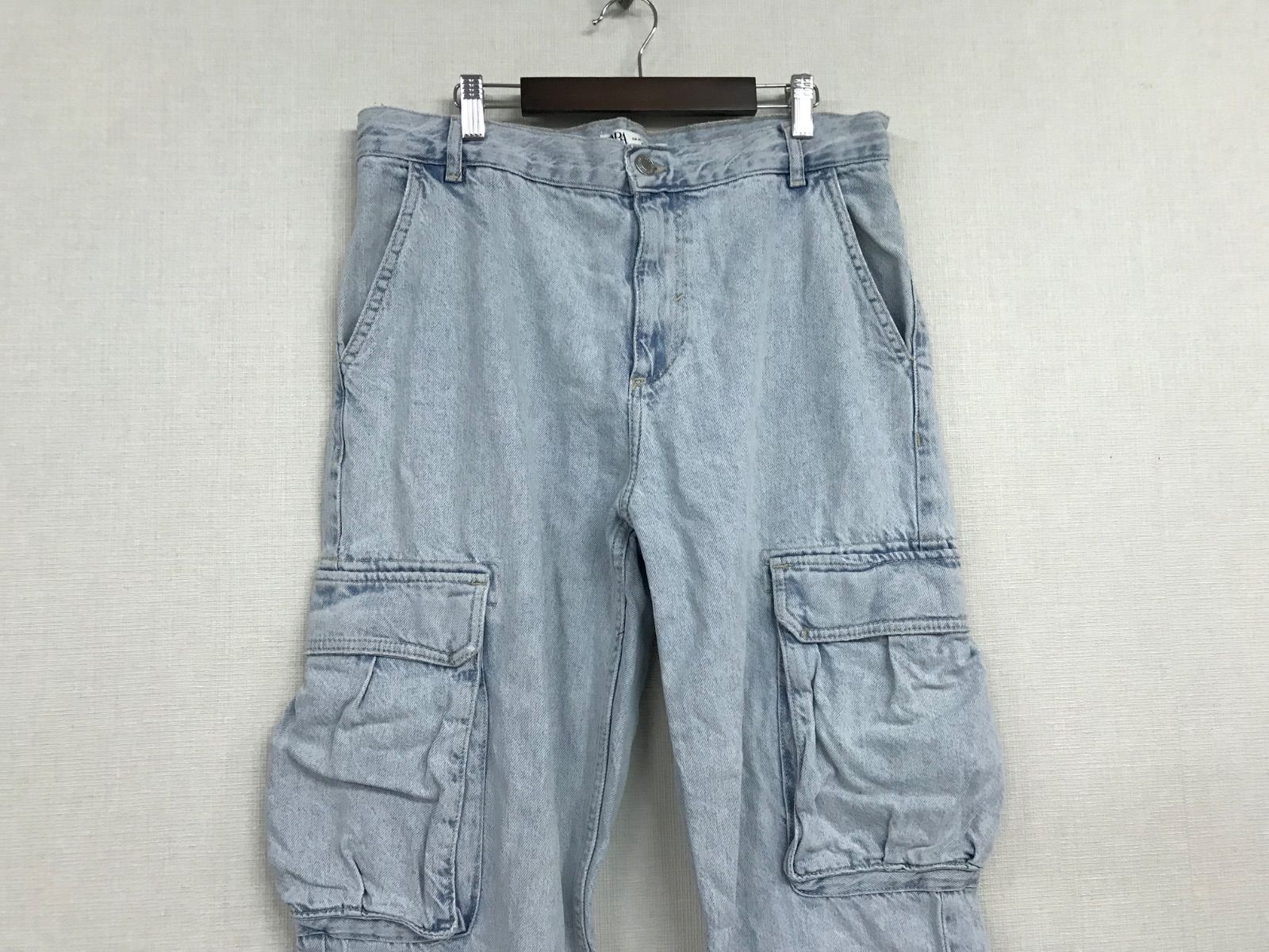 本物ザラZARAコットンデニムカーゴパンツメンズサーフアメカジワーク