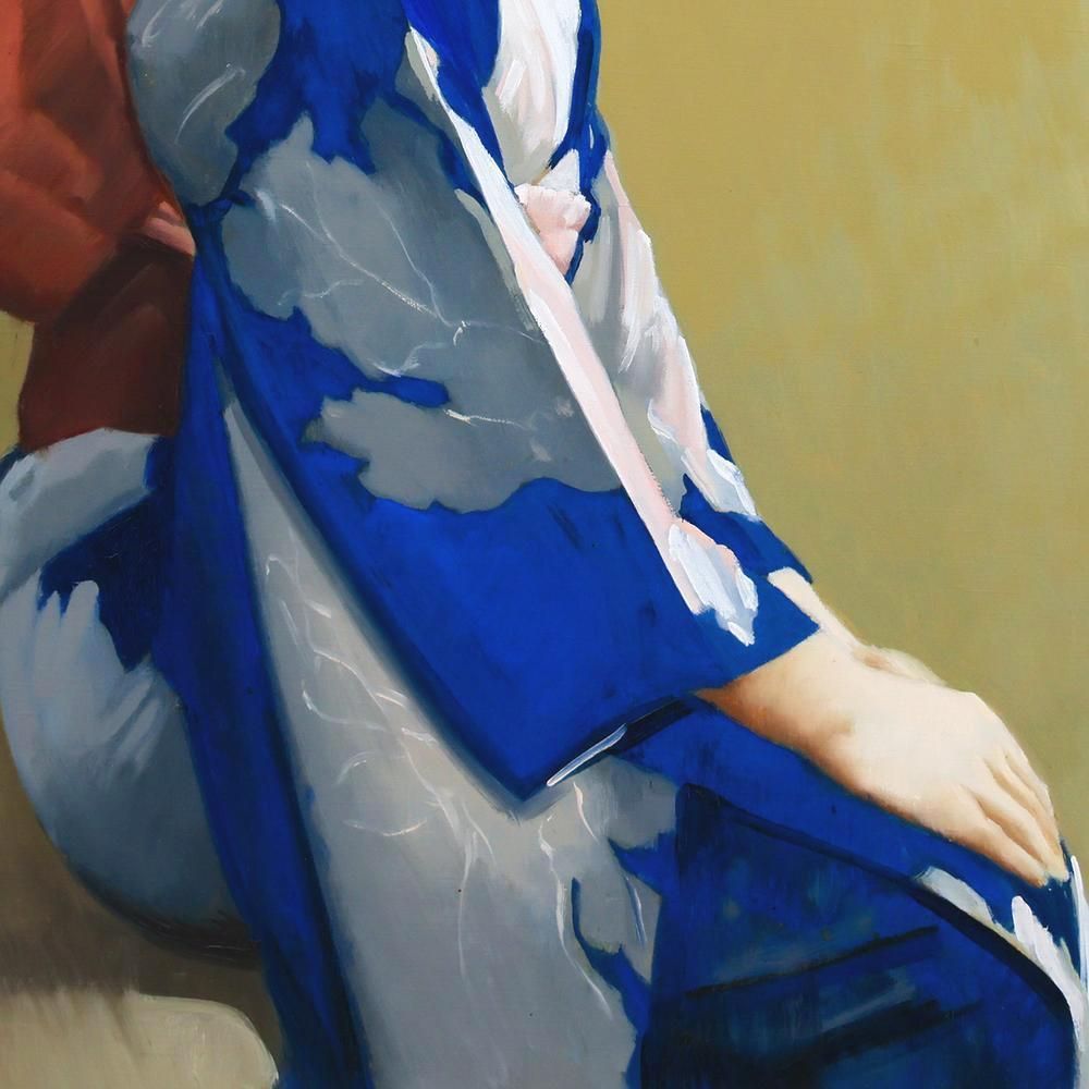 真作】【WISH】上尚司「はたち」油彩 10号 ◇初々しさ残る清楚な和美人