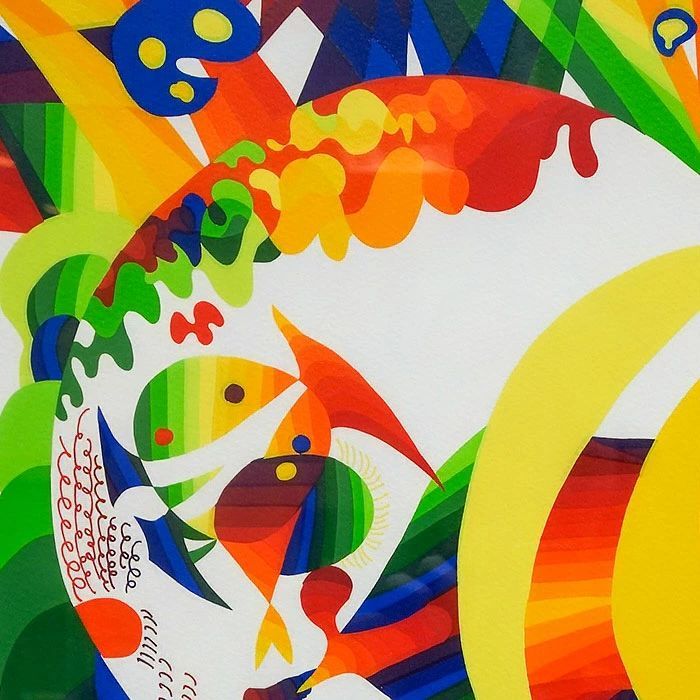 靉嘔 Ay-O 『メガフォン』 シルクスクリーン 額入り 1997年制作