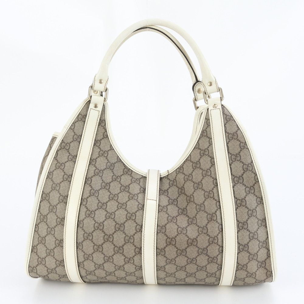 美品 グッチ ジャッキー GGスプリーム 203494 レザー トート バッグ