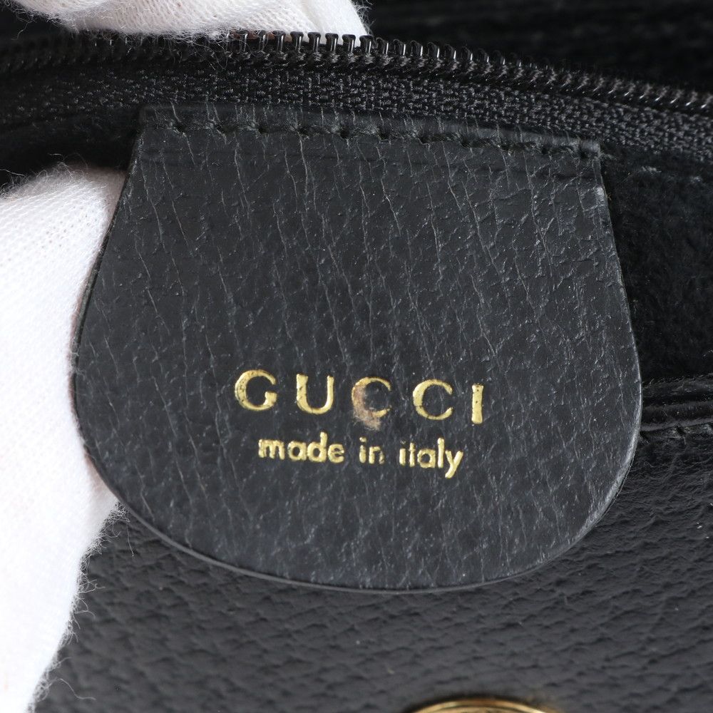 美品 ヴィンテージ オールド グッチ バンブー 3444 1887 レザー