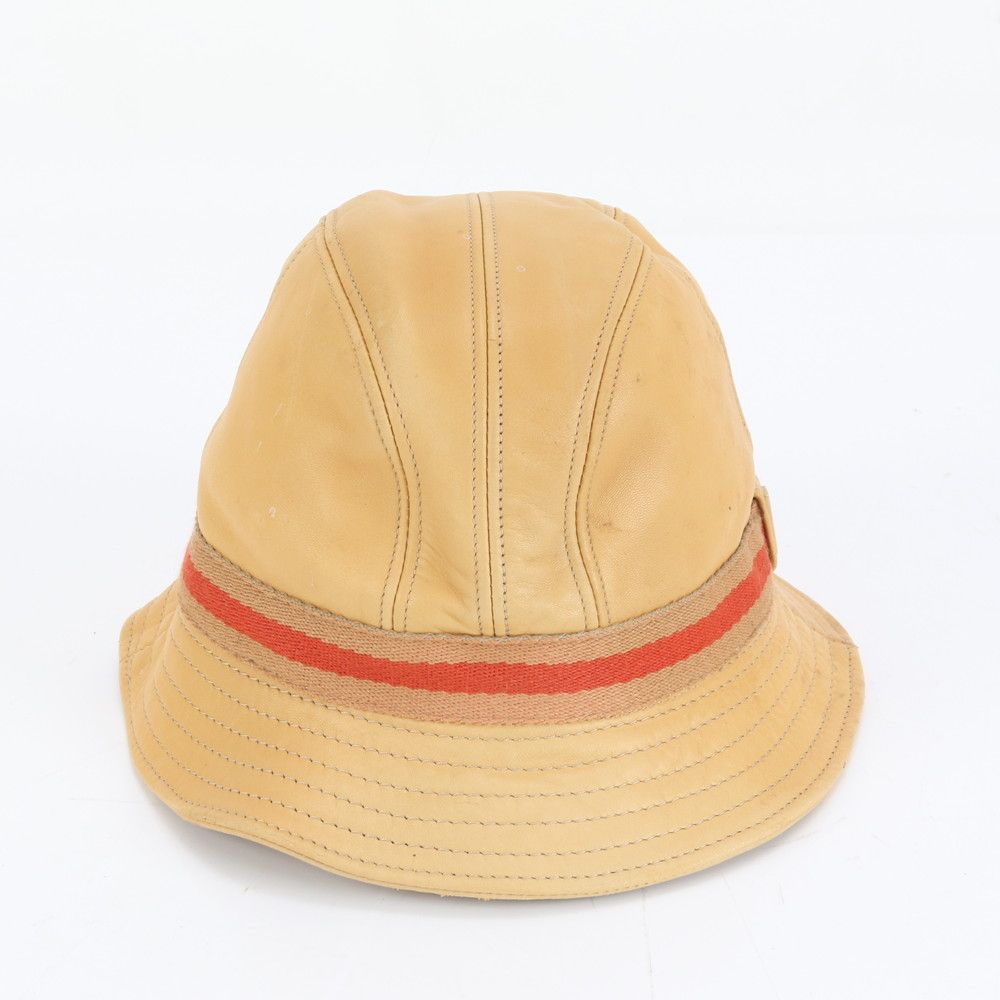 グッチ シェリー ライン レザー バケット ハット バケハ M 帽子