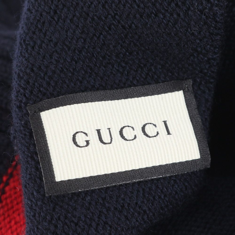 美品 グッチ インターロッキングG ダブルG ニット キャップ ビーニー