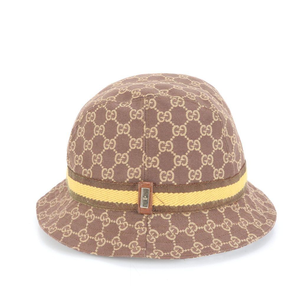 美品 グッチ GG キャンバス バケット ハット バケハ 帽子 ファッション