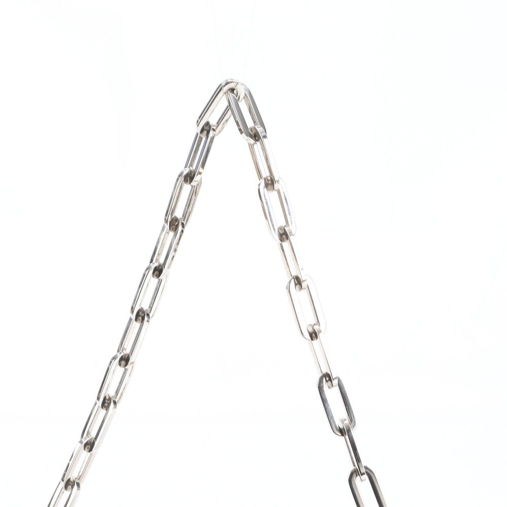 極美品 グッチ シルバー チェーン 001 3829 レザー ショルダーバッグ