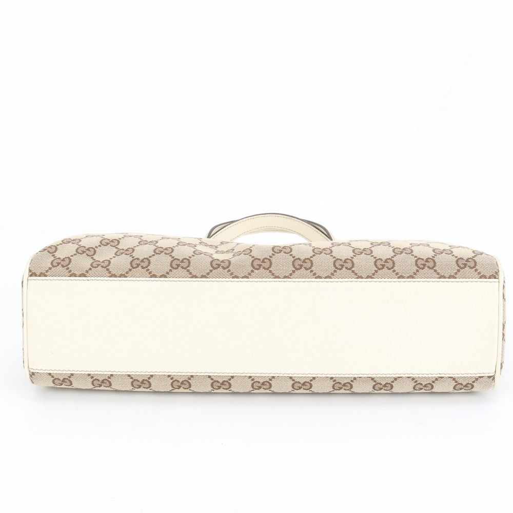 極美品 グッチ GG キャンバス 154982 レザー トート バッグ 肩掛け