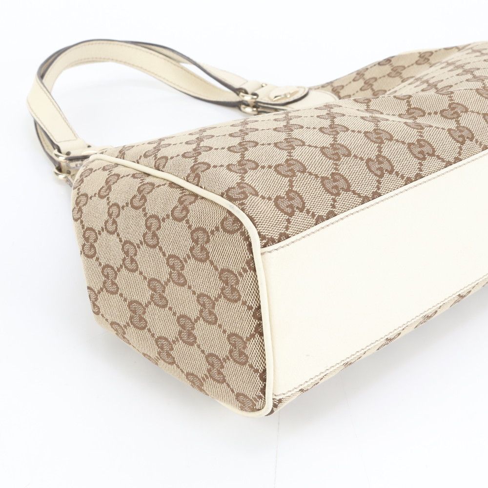 極美品 グッチ GG キャンバス 154982 レザー トート バッグ 肩掛け