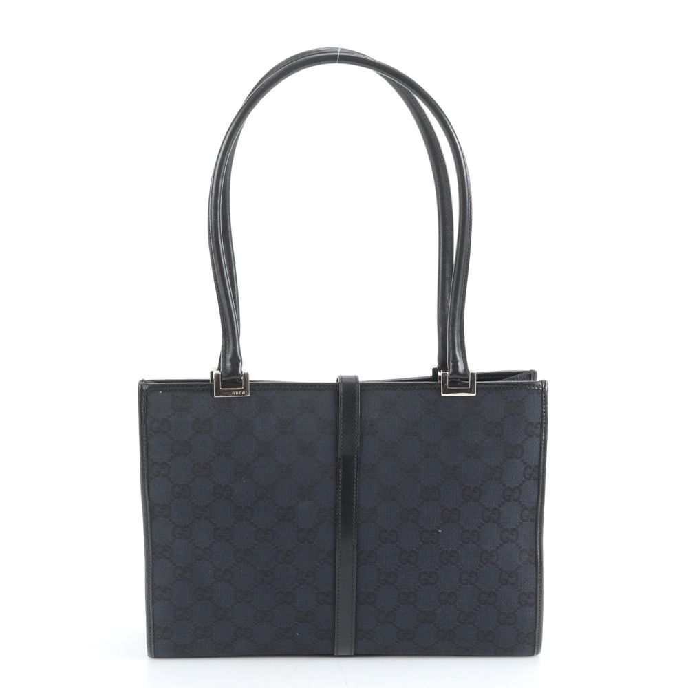 良品　GUCCI ジャッキー　GGナイロン　キャンバス　レザー　ブラック 極美品 グッチ ジャッキー GG キャンバス 002 1073 レザー トート