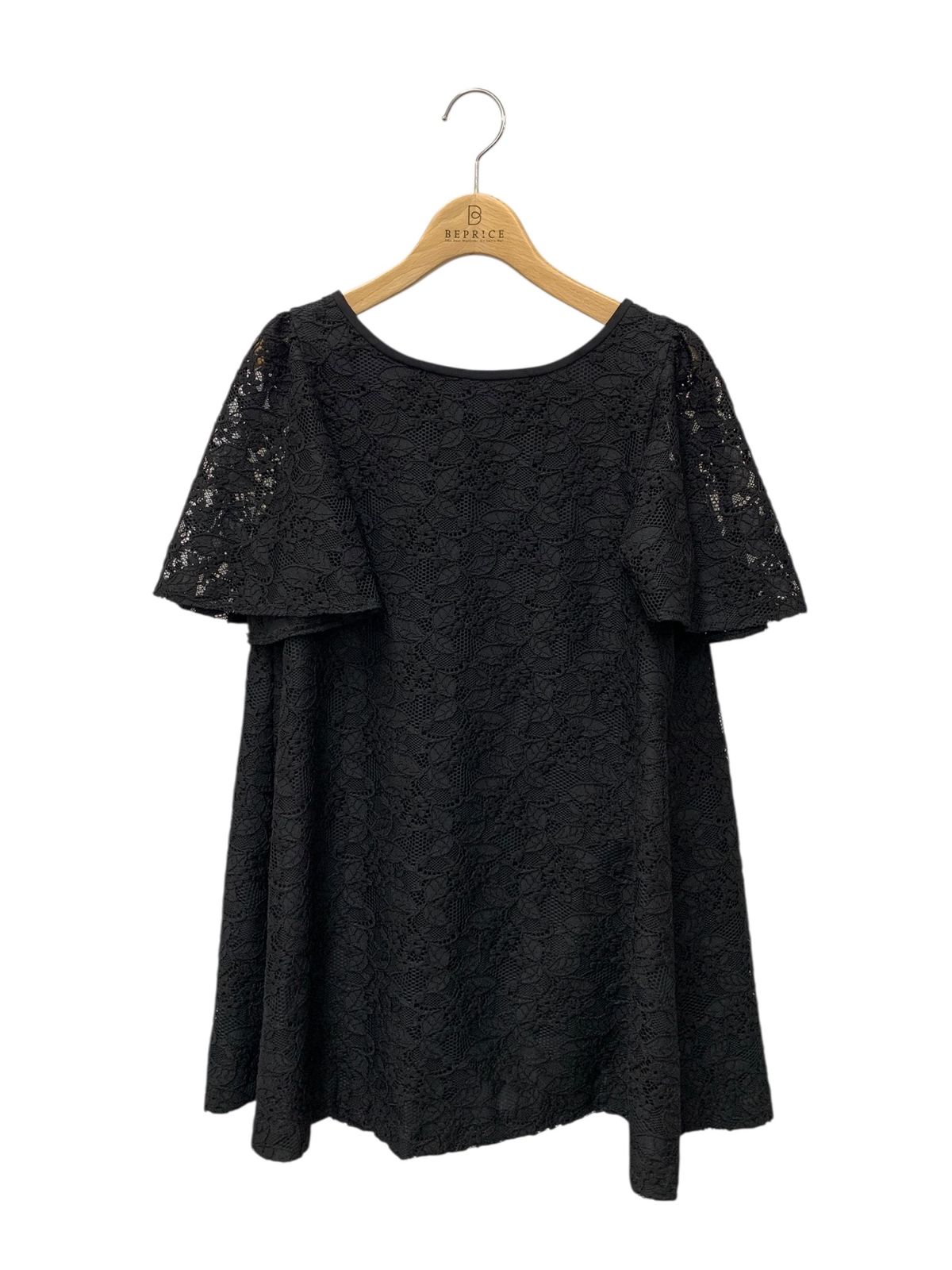 エムズグレイシー 510319 トップス 40 ブラック レース リボン 花柄