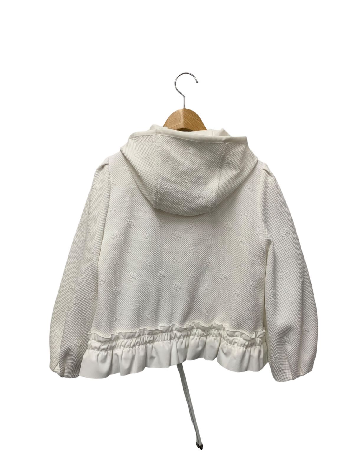 エムズグレイシー 214109 パーカー 36 ホワイト エンボス加工 花