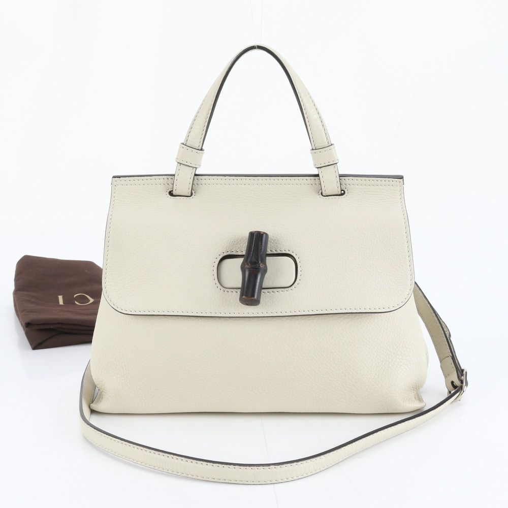 極美品 グッチ バンブー デイリー 370831 レザー 2WAY ショルダー