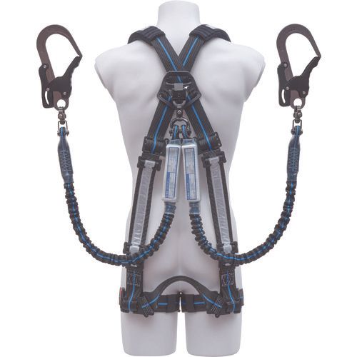 KIYOH|キヨウ W 1 JPWB-17 ハーネスセット H型 黒|青ライン Lサイズ 安全帯 ●122592
