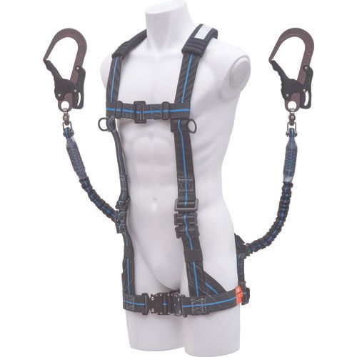 KIYOH|キヨウ W 1 JPWB-17 ハーネスセット H型 黒|青ライン Lサイズ 安全帯 ●122590