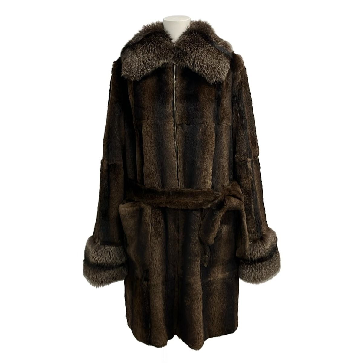 FENDI(フェンディ) コート レディース - ダークブラウン×黒 ロング