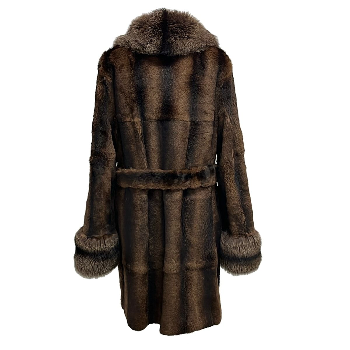 FENDI(フェンディ) コート レディース - ダークブラウン×黒 ロング