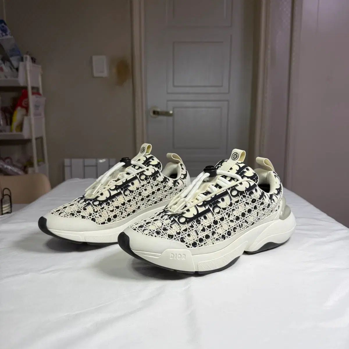 40 / 廃盤 } ディオール B24 オブリーク カナージュ モチーフ 白